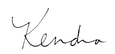 image of Kendra in cursive handwriting